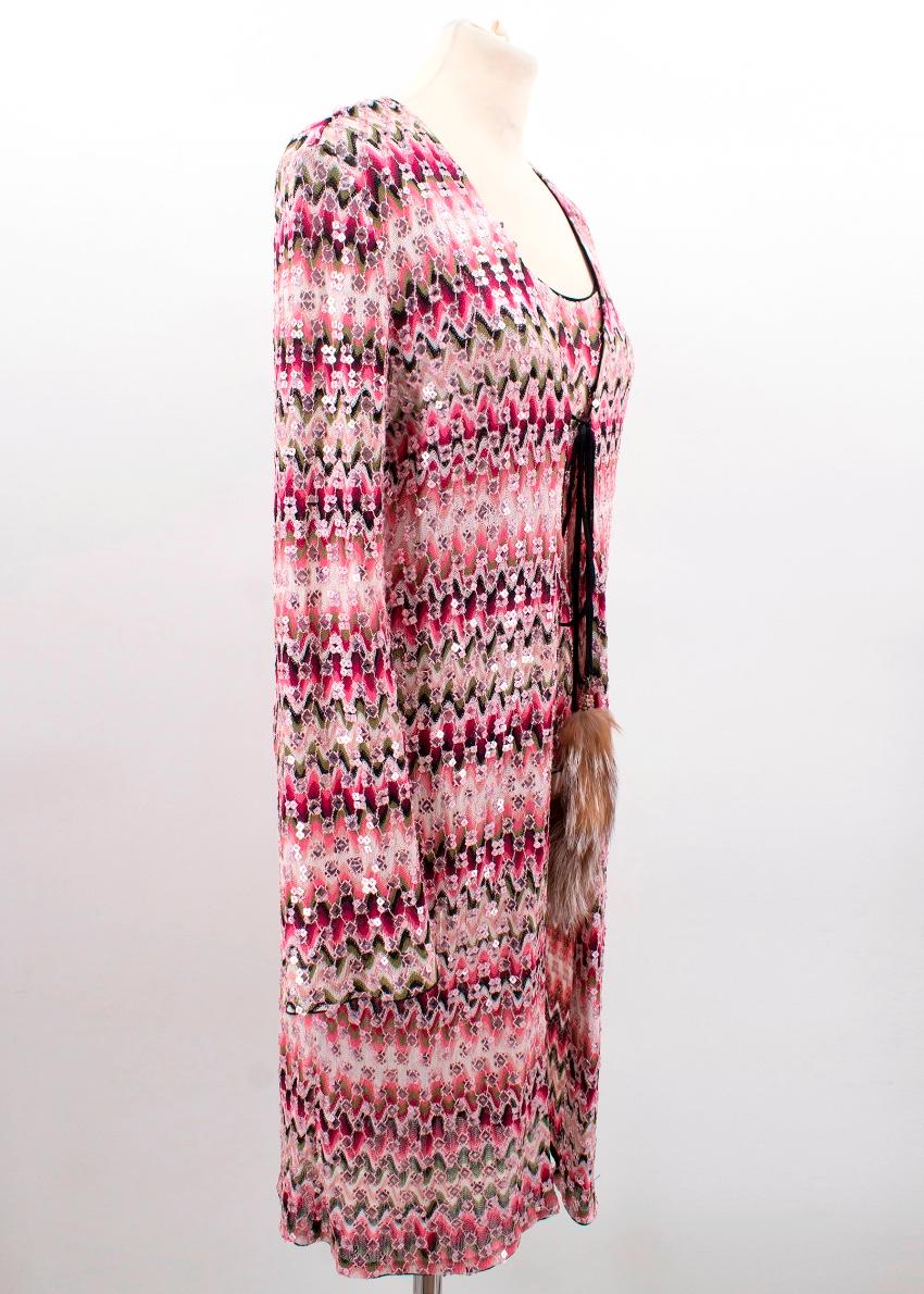 Missoni pink patterned/ sequin embellished top and cardigan set US 4 For Sale 1