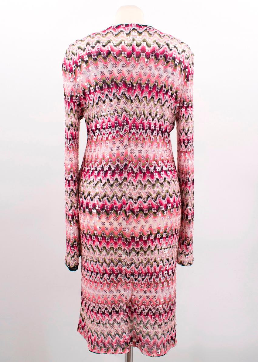 Missoni pink patterned/ sequin embellished top and cardigan set US 4 For Sale 2