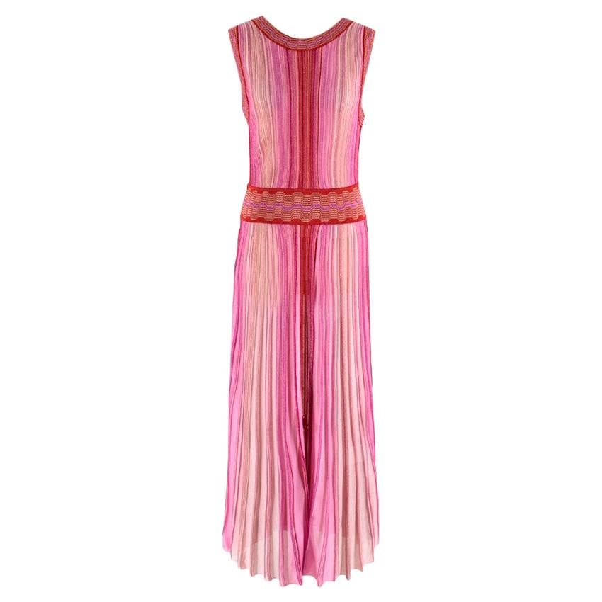 Missoni Pink & Red Metallic Midi Dress - Size US 8