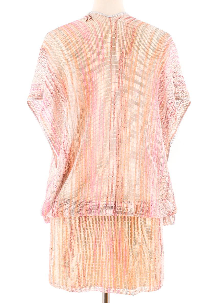 Orange Missoni Pink Sheer Crochet Dress US 6