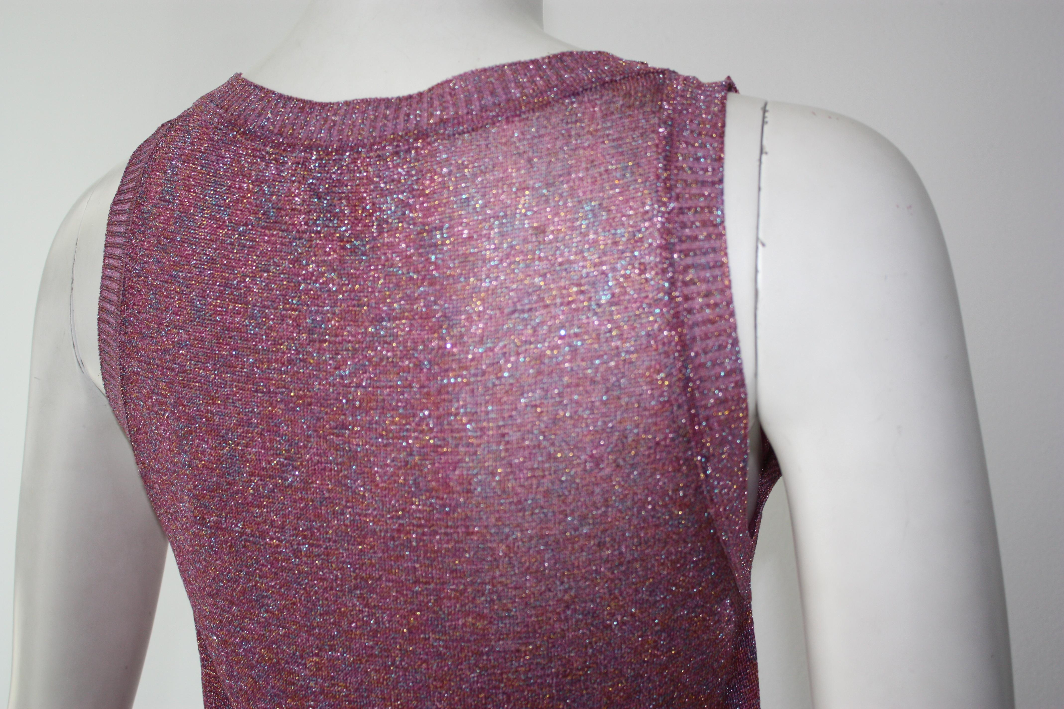 Missoni Pink Sparkle Top  In Excellent Condition For Sale In Thousand Oaks, CA