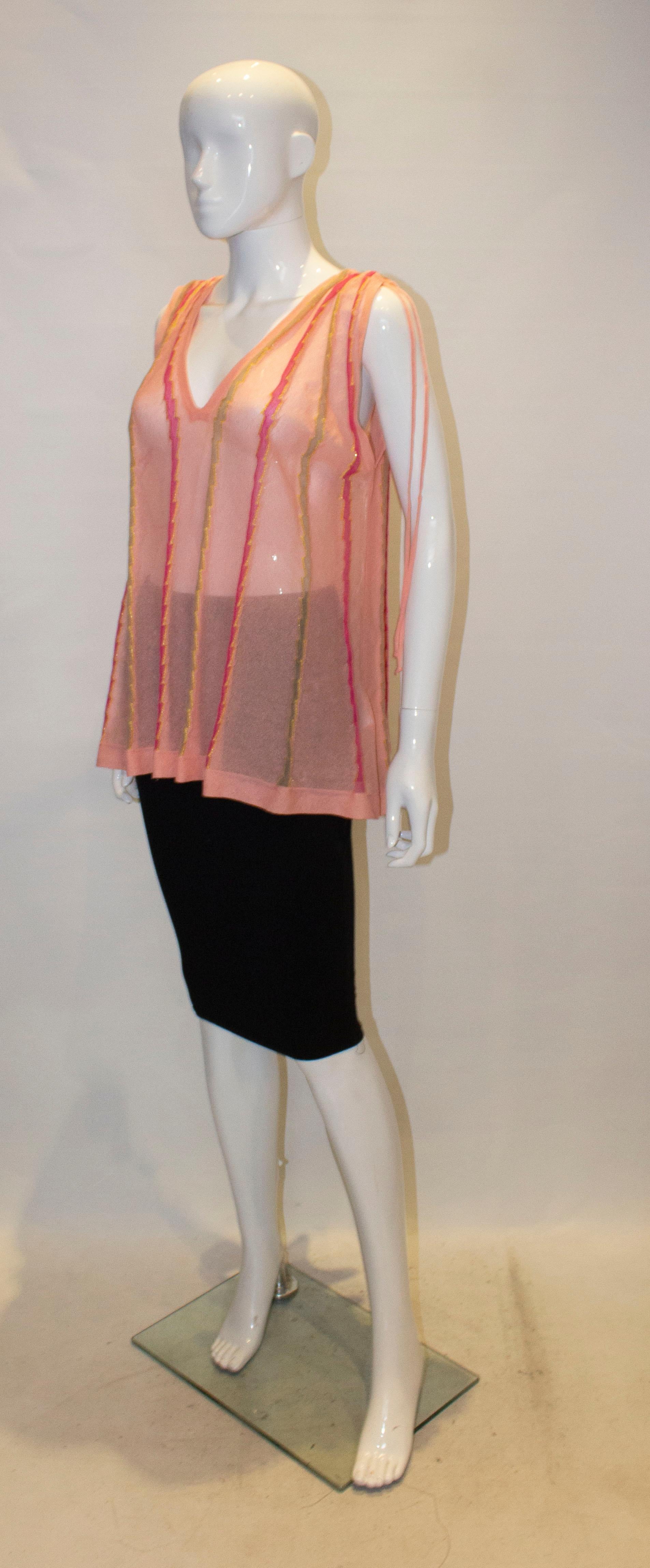 Beige Missoni Pink Summer Top For Sale