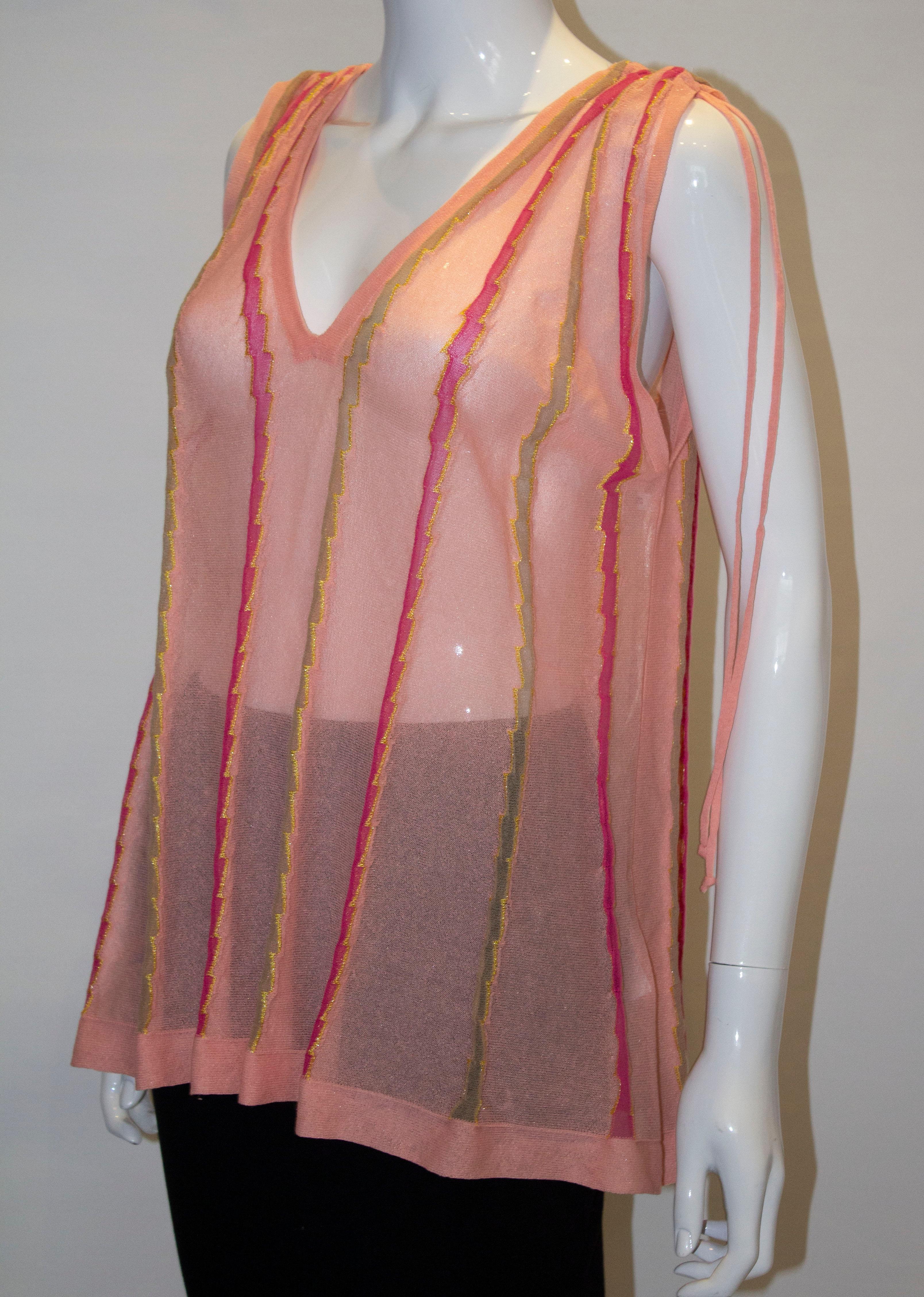 Missoni Pink Summer Top In Good Condition For Sale In London, GB