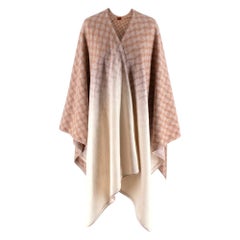 Missoni Pink Wool Blend Geometric Patterned Poncho