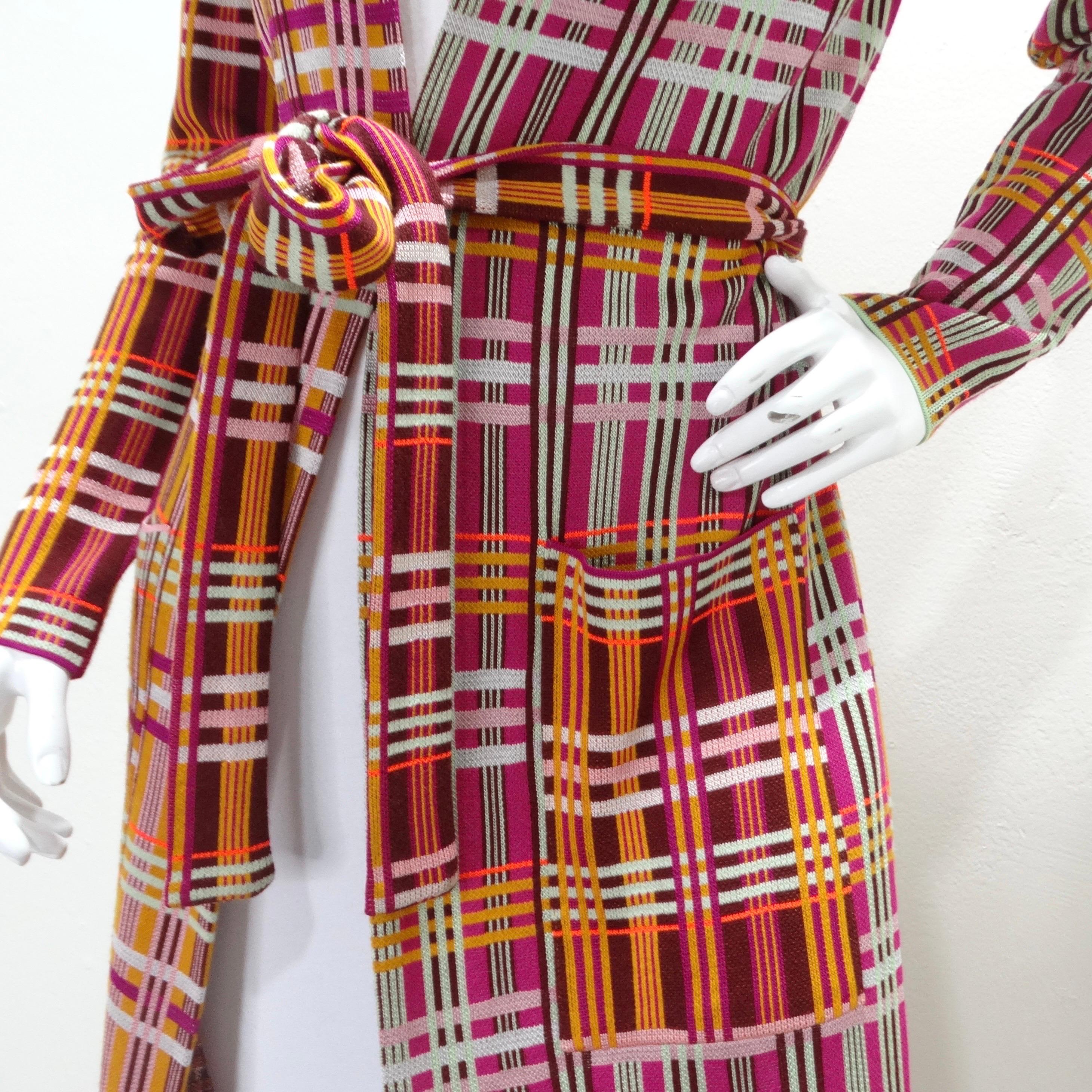 Missoni Plaid Wrap Coat In Excellent Condition For Sale In Scottsdale, AZ