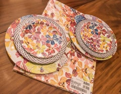 Missoni Porcelain Italian Set of Three Plates and Individual Tablecloth