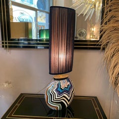 Missoni Porcelain Table Lamp with Handcrafted Lampshade, 2000s