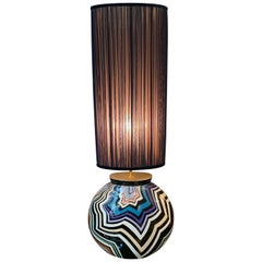 Used Missoni Porcelain Table Lamp with Handcrafted Lampshade, 2000s