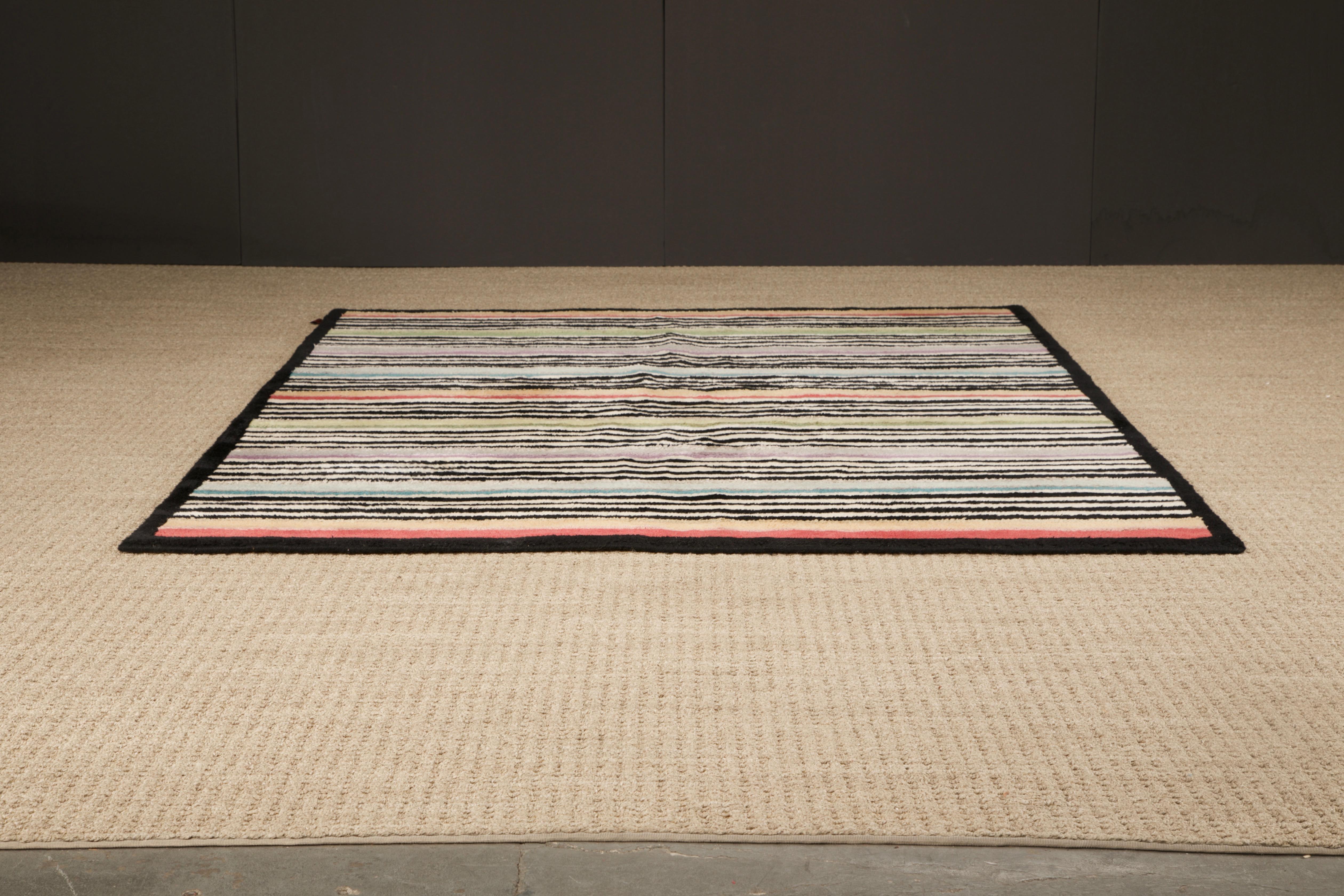 Tapis rayé postmoderne Missoni, circa 1980, Italie, Signé en vente 9