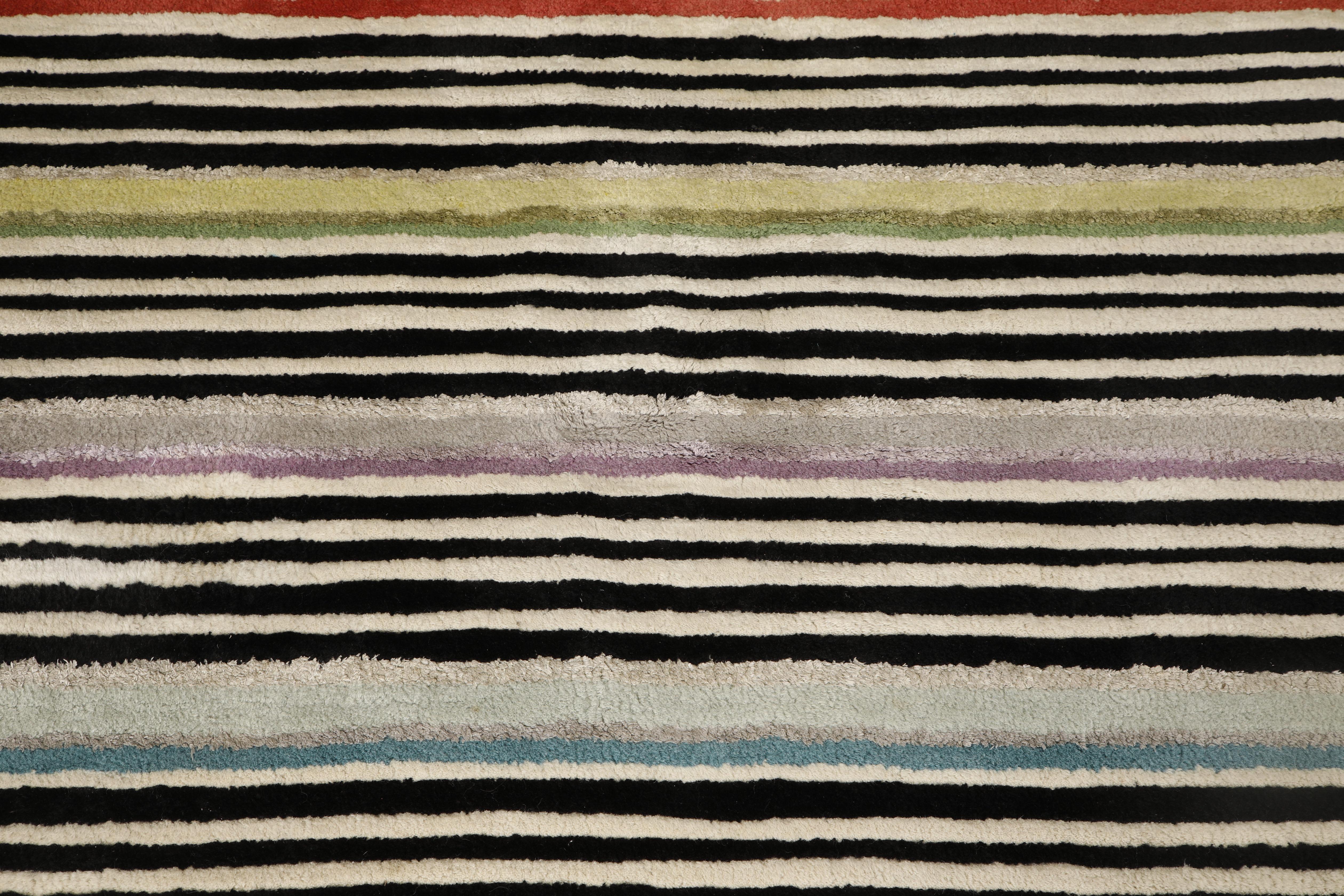 Missoni Post-Modern Striped Rug, circa 1980, Italy, Signed For Sale 13