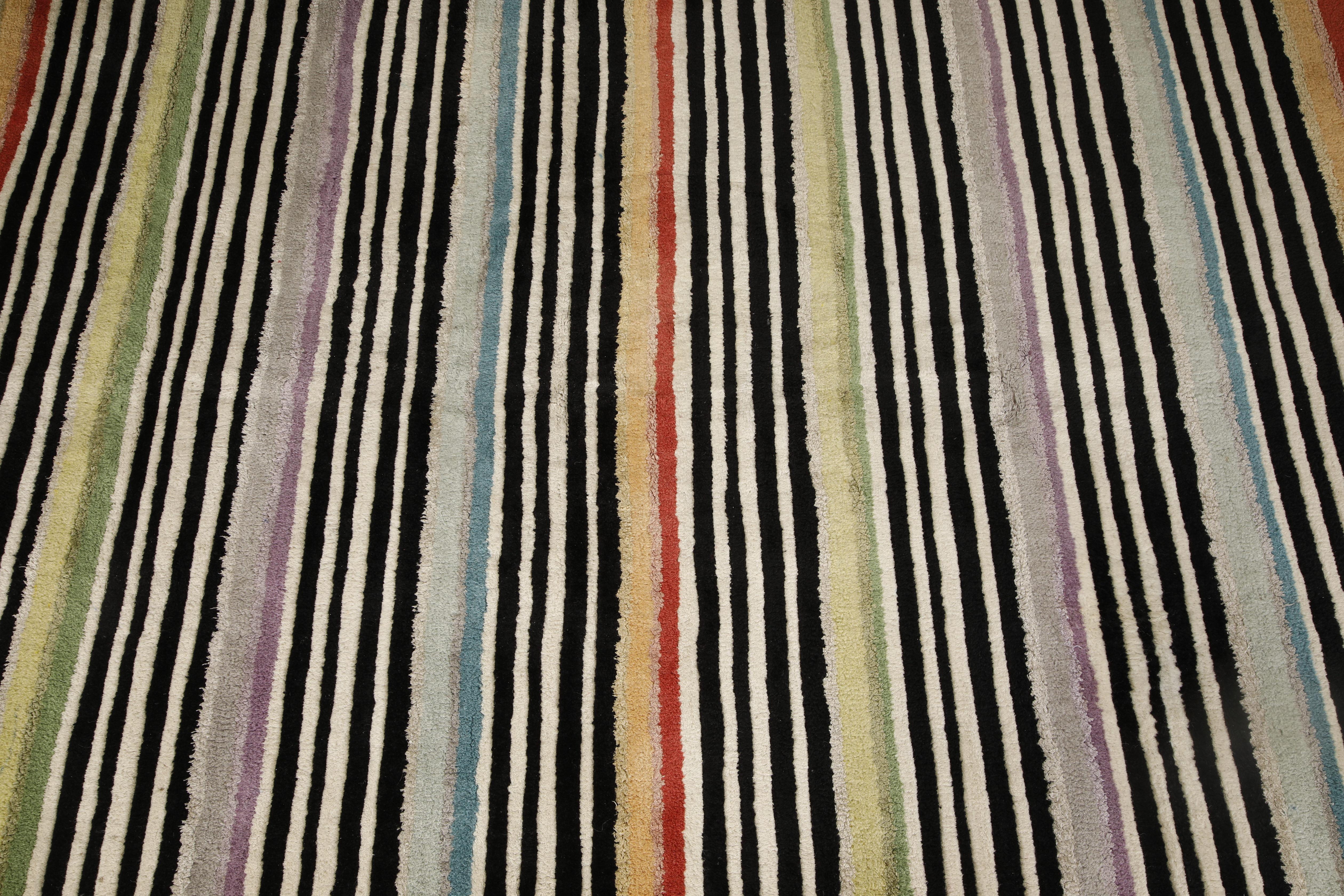 Missoni Post-Modern Striped Rug, circa 1980, Italy, Signed For Sale 2