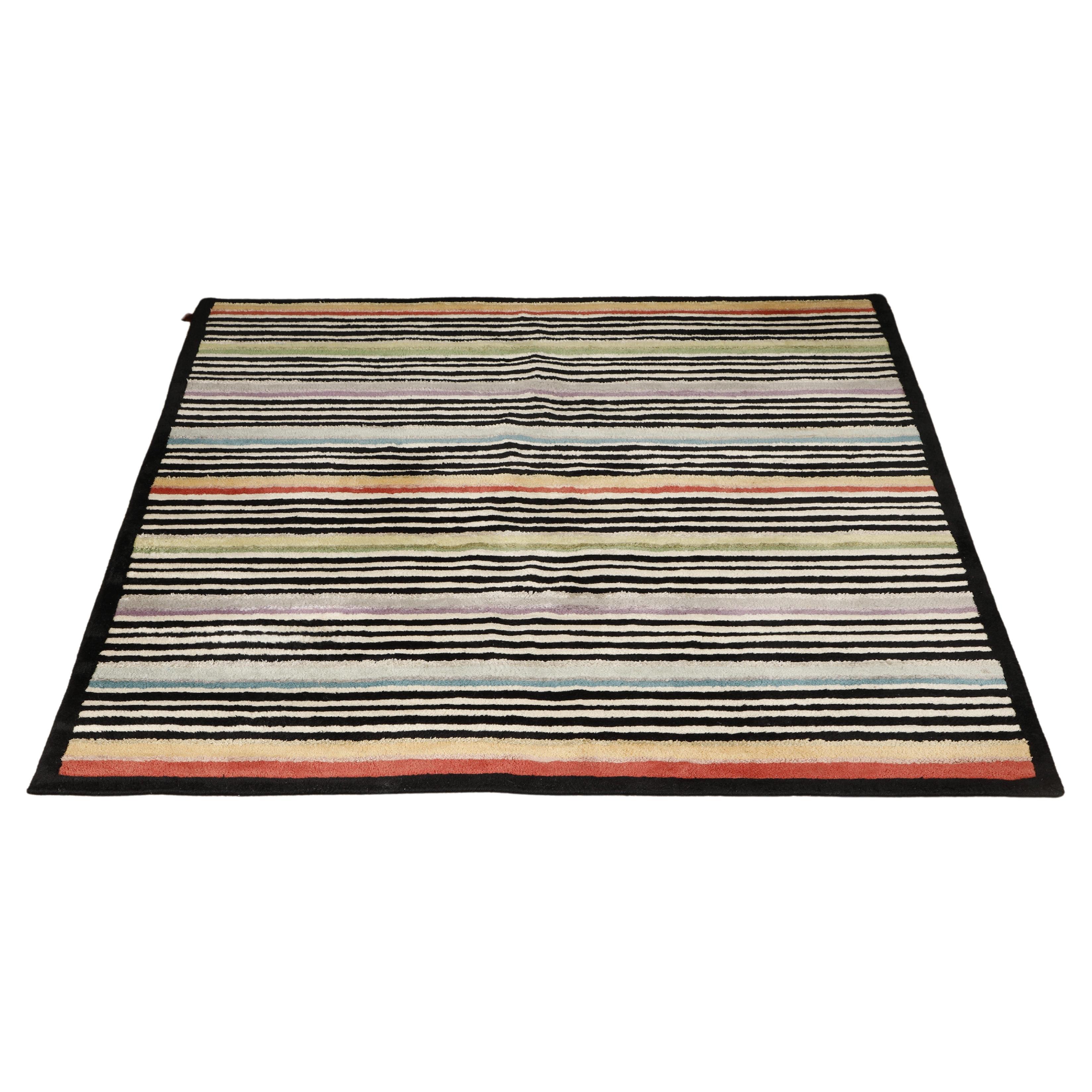 Missoni Post-Modern Striped Rug, circa 1980, Italy, Signed For Sale