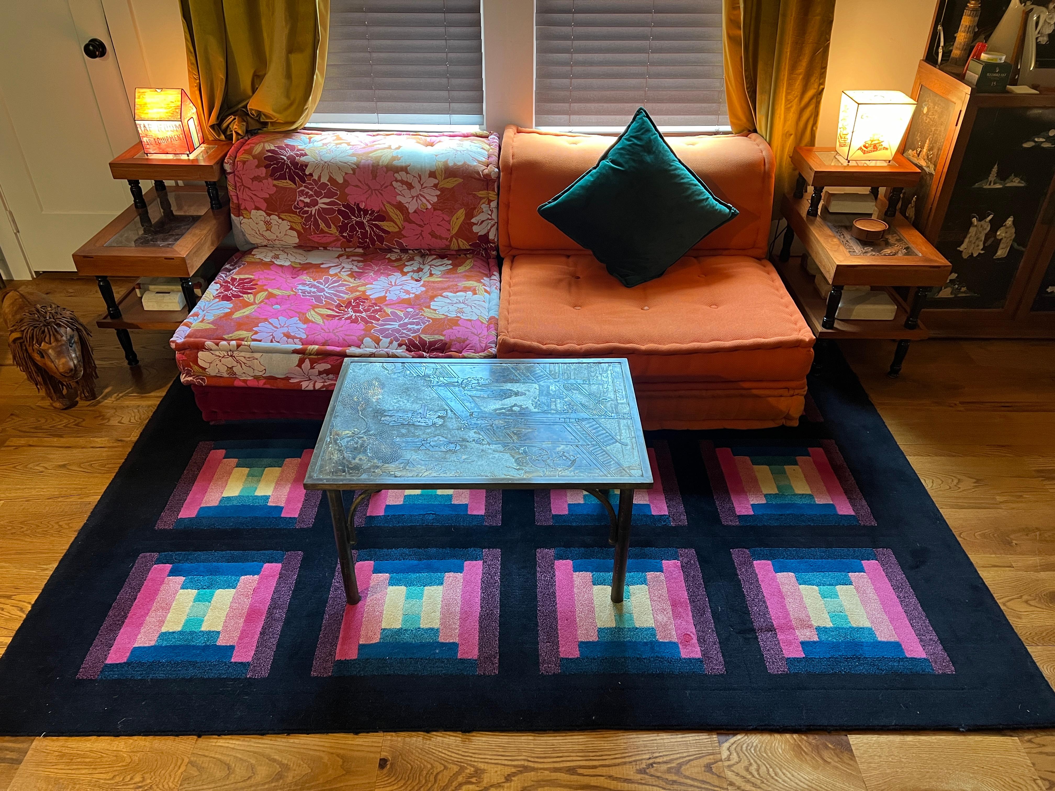 Postmoderner Wollteppich von Missoni, 1980er Jahre, Italien, signiert (Italienisch) im Angebot