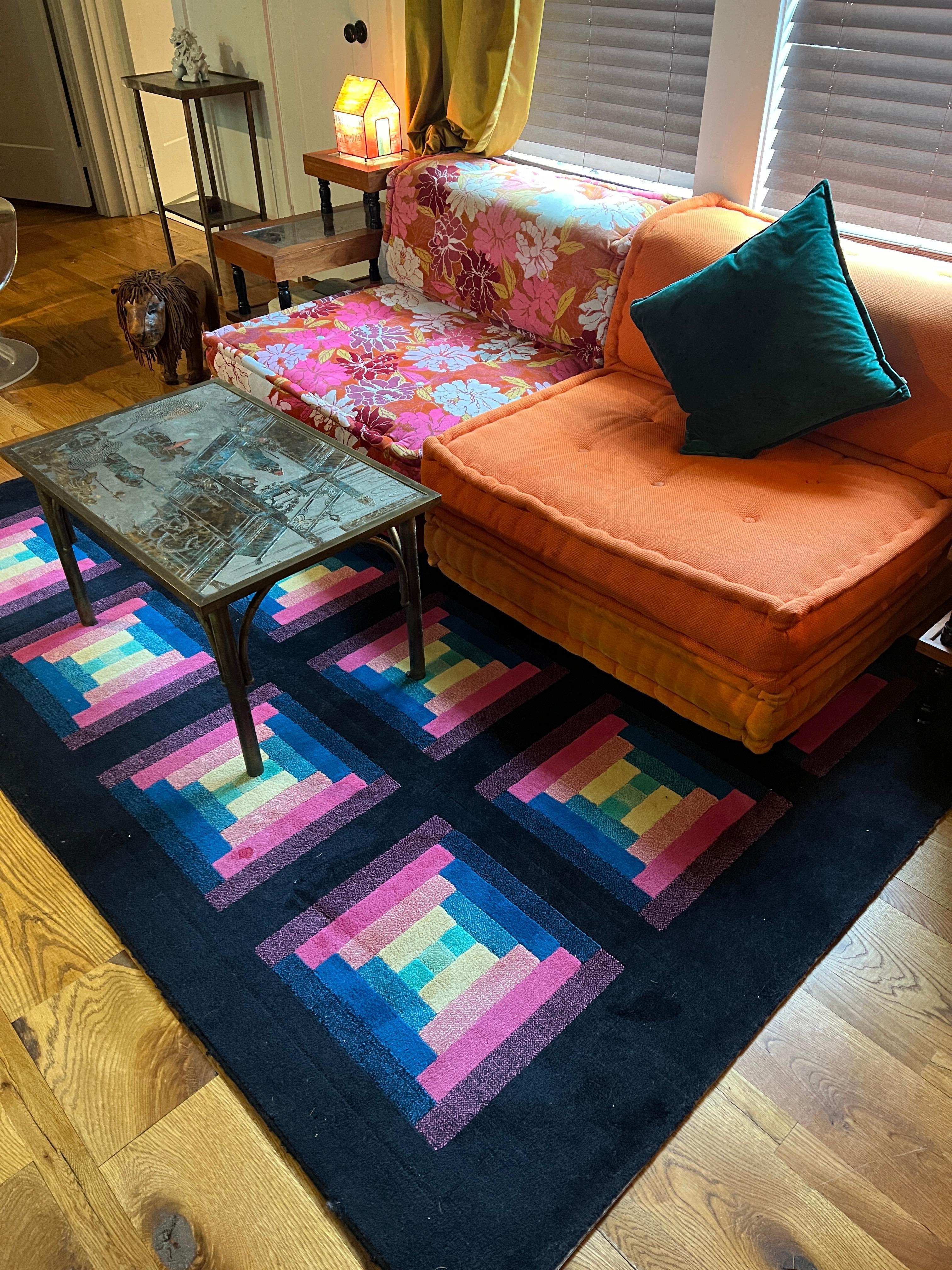 Postmoderner Wollteppich von Missoni, 1980er Jahre, Italien, signiert (Wolle) im Angebot