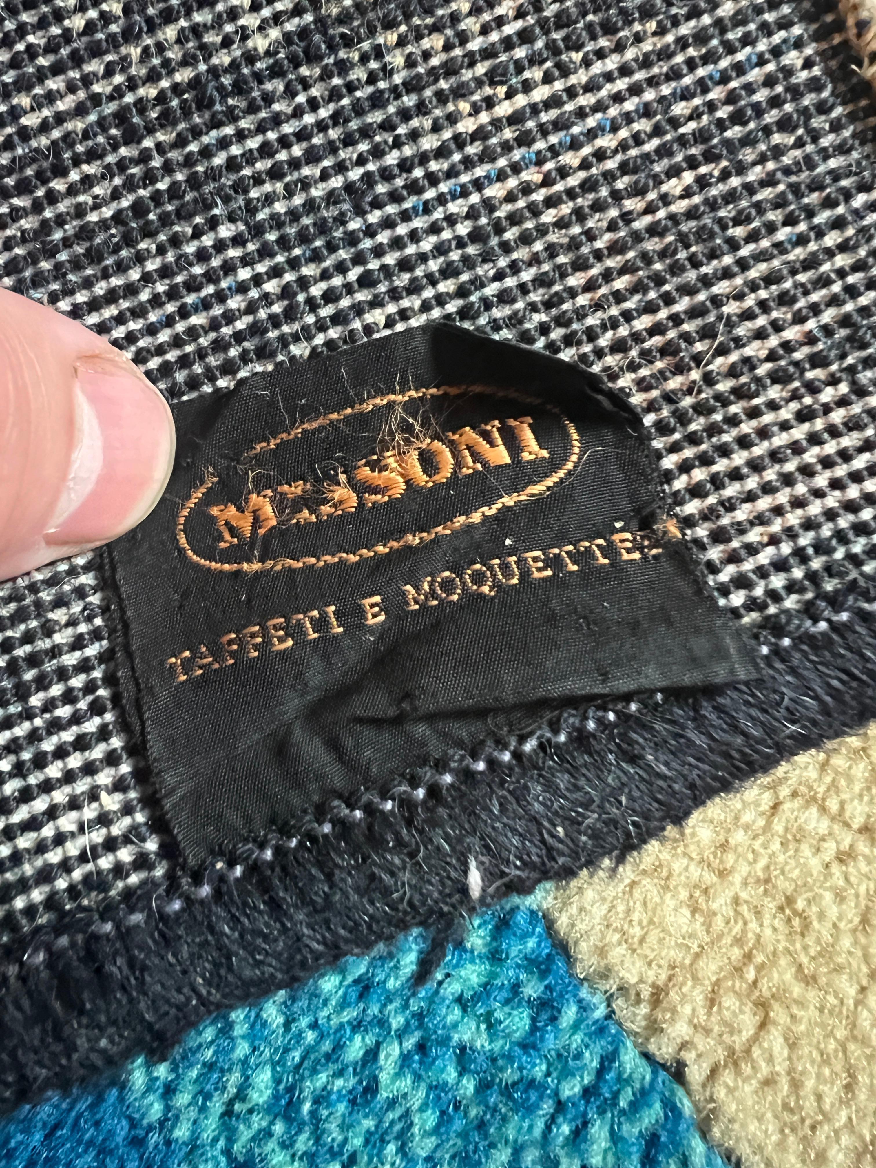 Postmoderner Wollteppich von Missoni, 1980er Jahre, Italien, signiert im Angebot 1