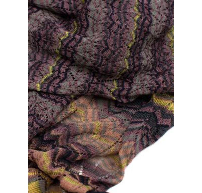 Women's Missoni Purple and Yellow Zig Zag Knit Scarf For Sale