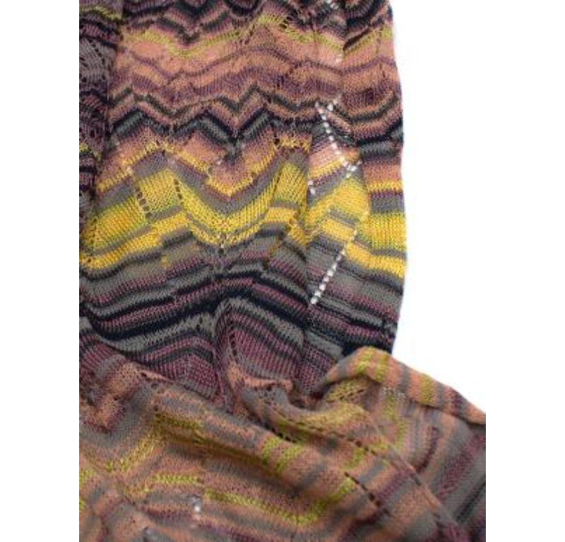 Missoni Purple and Yellow Zig Zag Knit Scarf For Sale 2