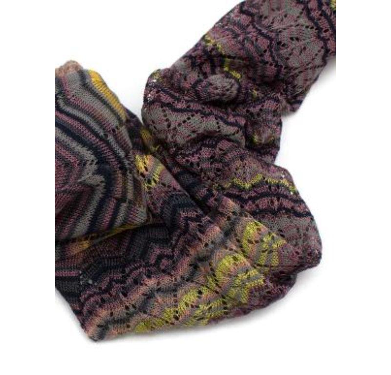 Missoni Purple and Yellow Zig Zag Knit Scarf For Sale 3