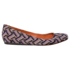MISSONI purple black beige KNITTED Ballet Flats Shoes 36.5