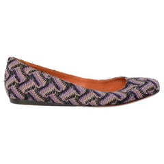 Chaussures de ballet MISSONI en maille violette, noire et beige, taille 36,5