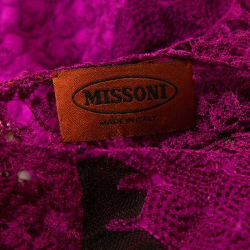 Violet Missoni Purple - Robe cintrée sans manches en maille crochetée S en vente