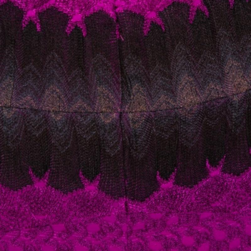 Missoni Purple - Robe cintrée sans manches en maille crochetée S Pour femmes en vente