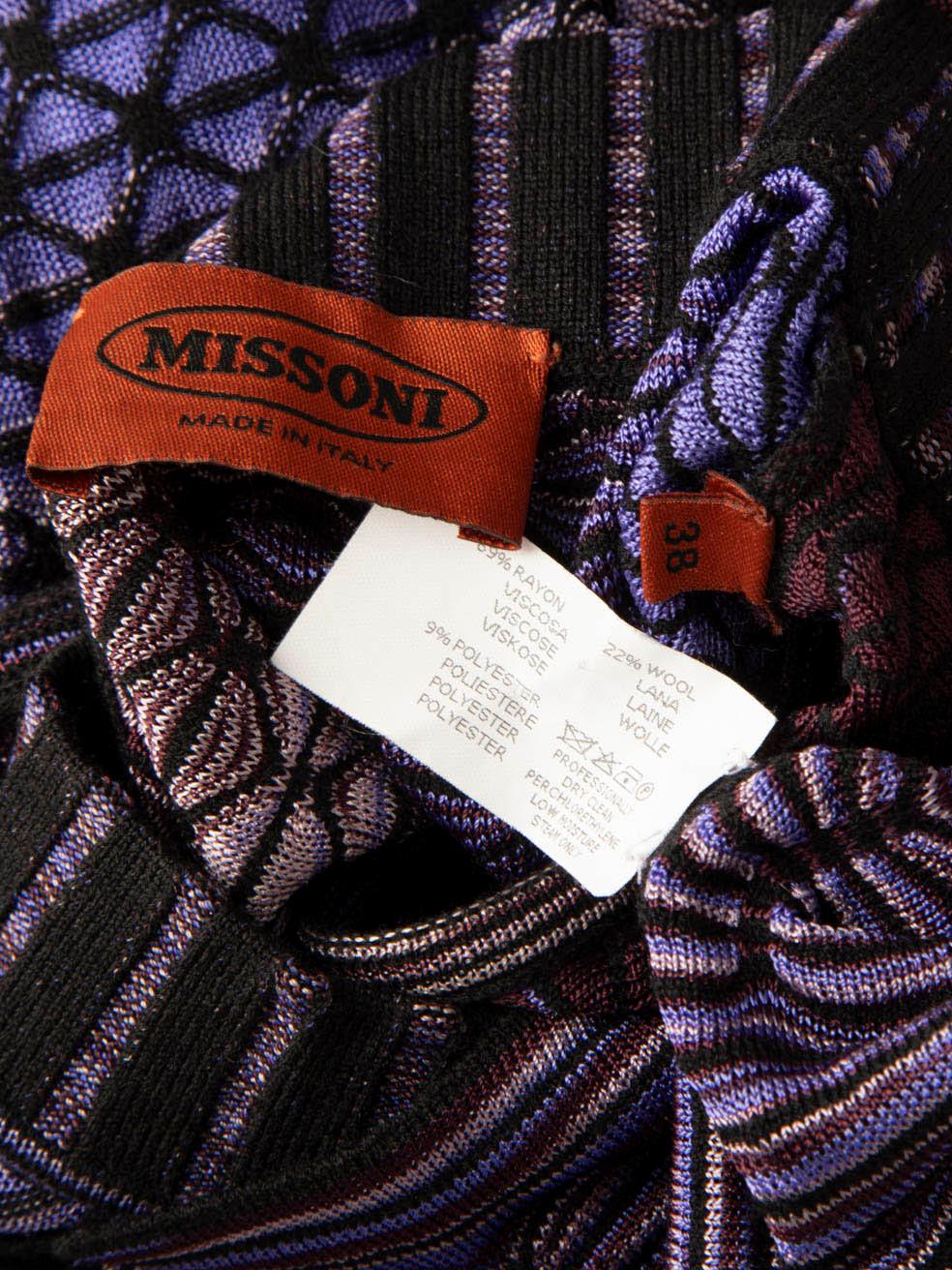 De las mujeres Missoni Vestido de punto morado hasta la rodilla Talla XS