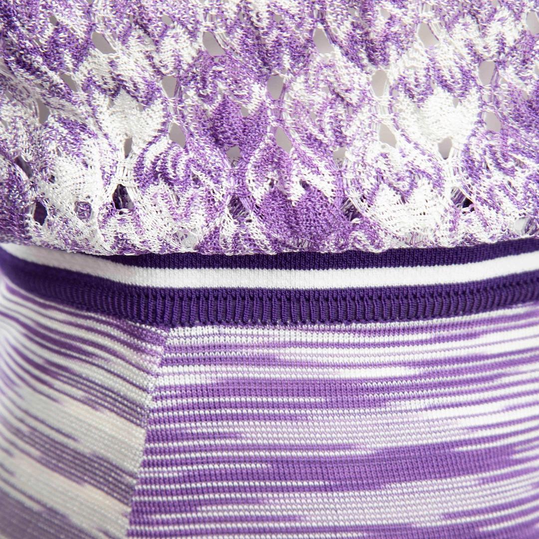 Knielanges Kleid von Missoni mit lila Strickmuster, Größe S im Zustand „Gut“ im Angebot in London, GB