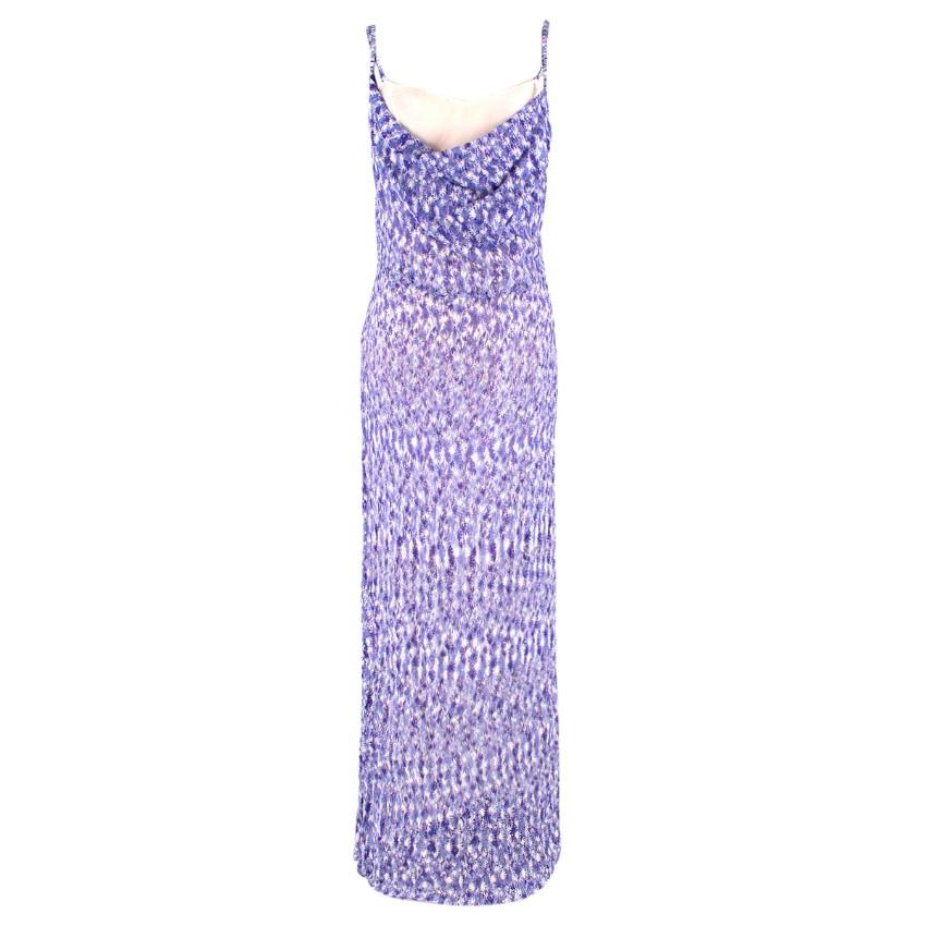 Missoni Purple Knit Sequin Gown US 8