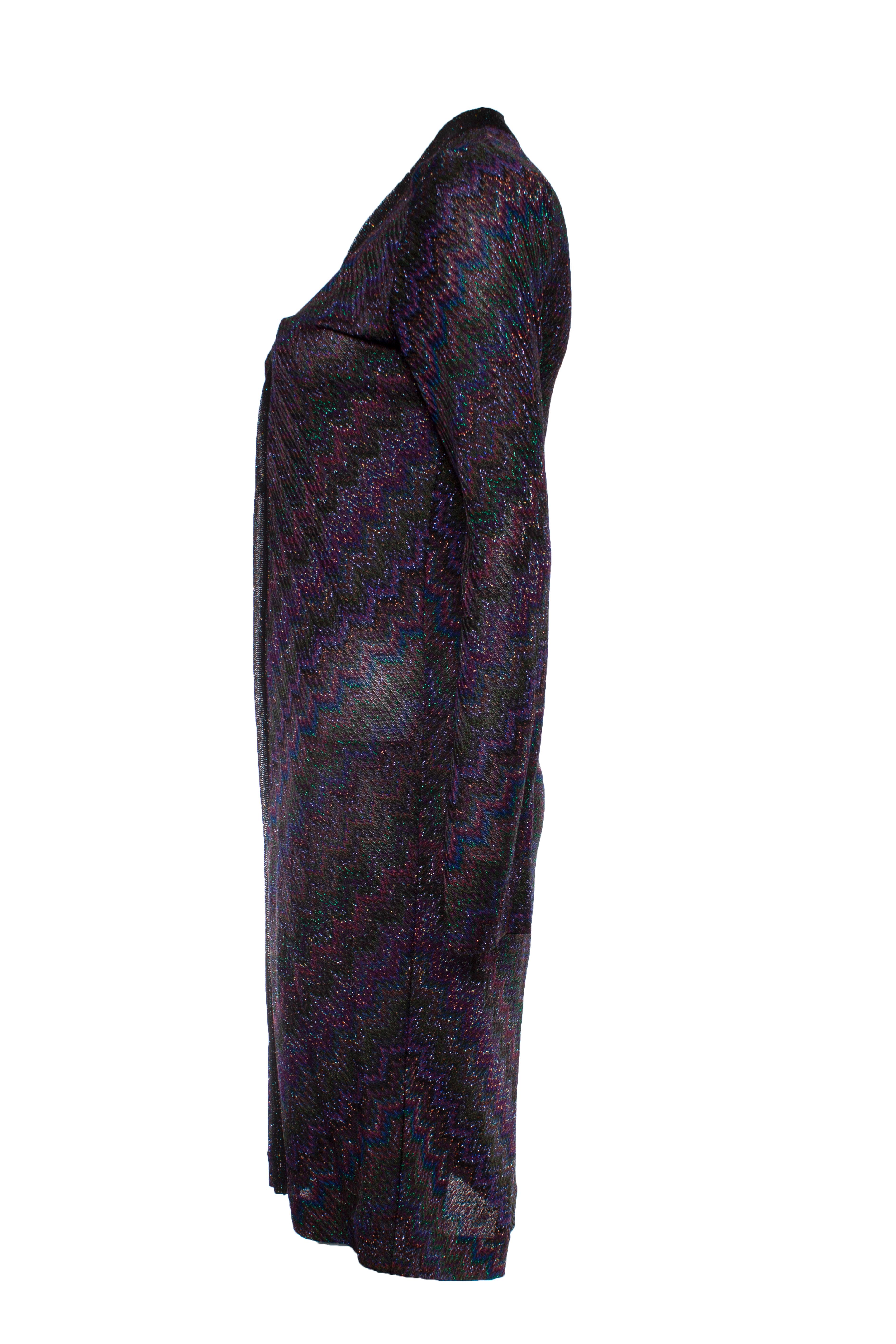 Black Missoni, purple lurex cardigan For Sale