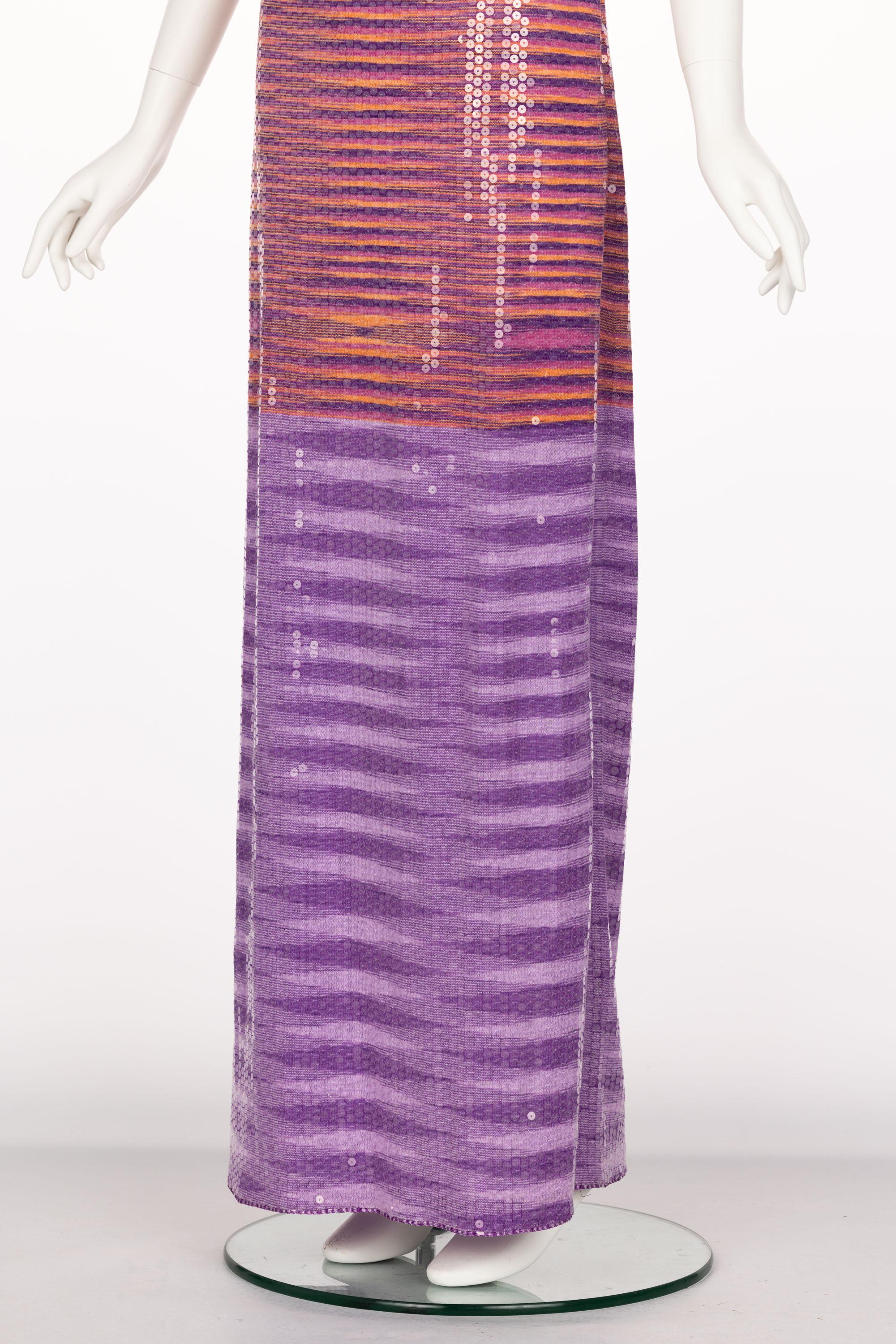 Missoni Purple Pink Sequined Maxi Slip Dress, S/S 1997 Documented  6