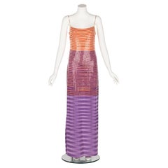 Missoni Purple Pink Sequined Maxi Slip Dress, S/S 1997 Documented 