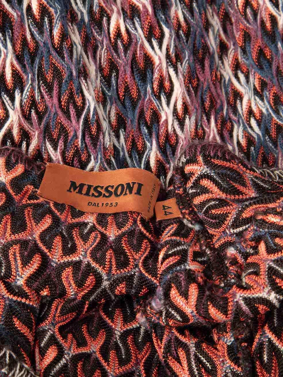 Missoni Purple Woven Long Sleeve V-Neck Dress Size L For Sale 2