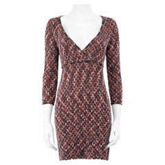 Missoni Purple Woven Long Sleeve V-Neck Dress Size L