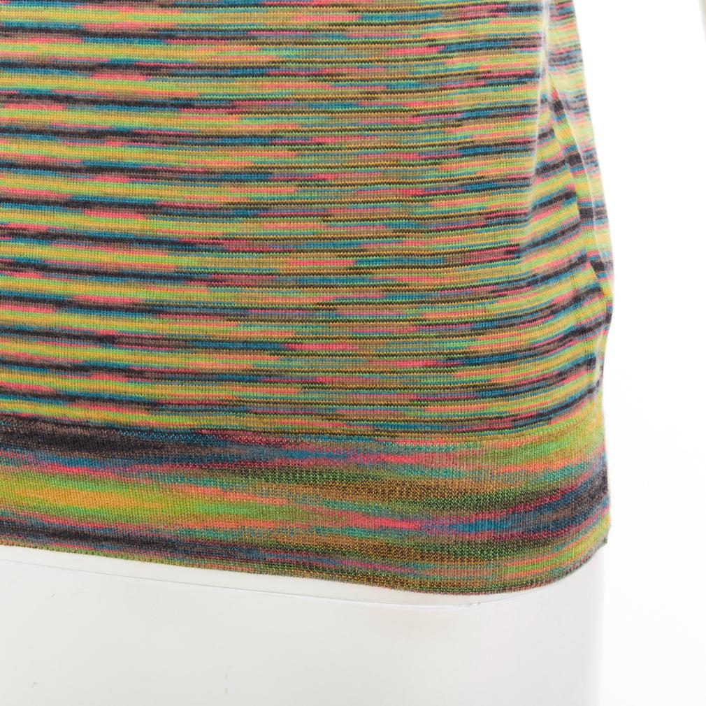 MISSONI Débardeur à col montant en laine à motifs arc-en-ciel multicolores IT40 S en vente 2