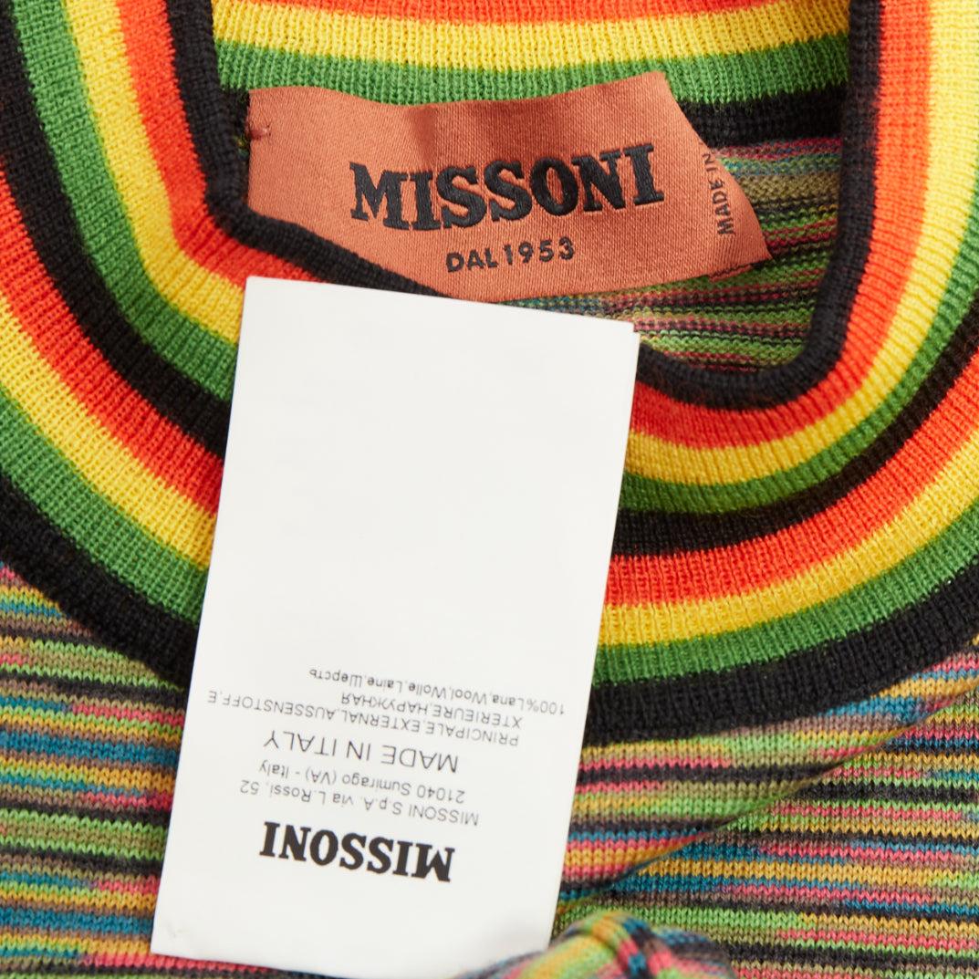 MISSONI Débardeur à col montant en laine à motifs arc-en-ciel multicolores IT40 S en vente 3