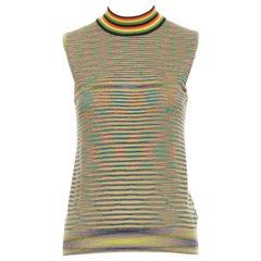 Missoni Canotta a collo alto in lana con grafica multicolore Rasta IT40 S
