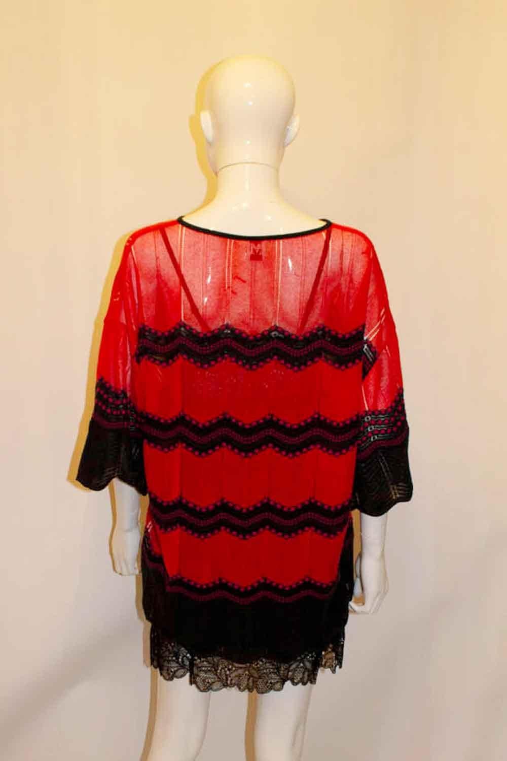 Missoni Red and Black Oversize Top In Good Condition For Sale In London, GB