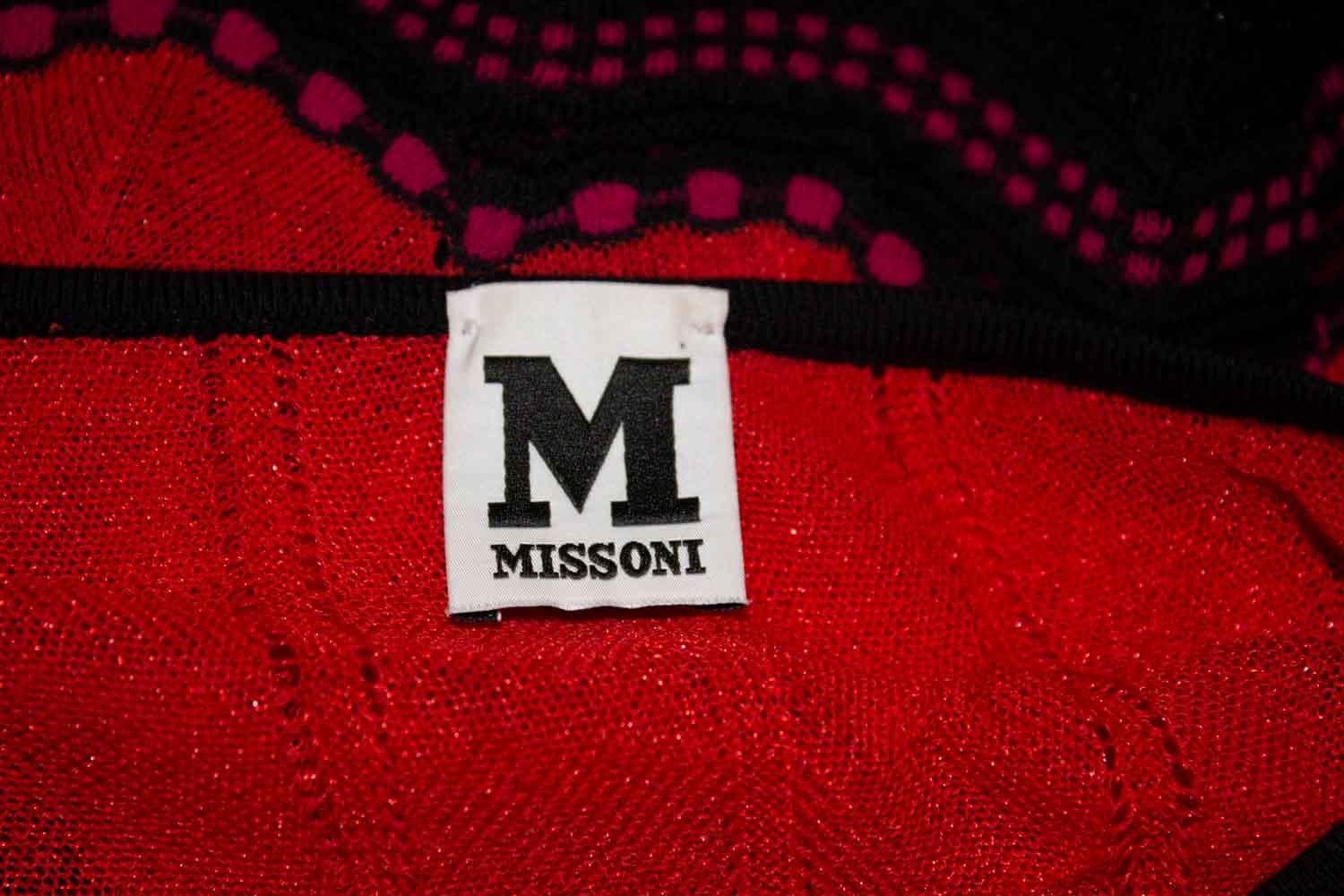 Women's or Men's Missoni Red and Black Oversize Top For Sale