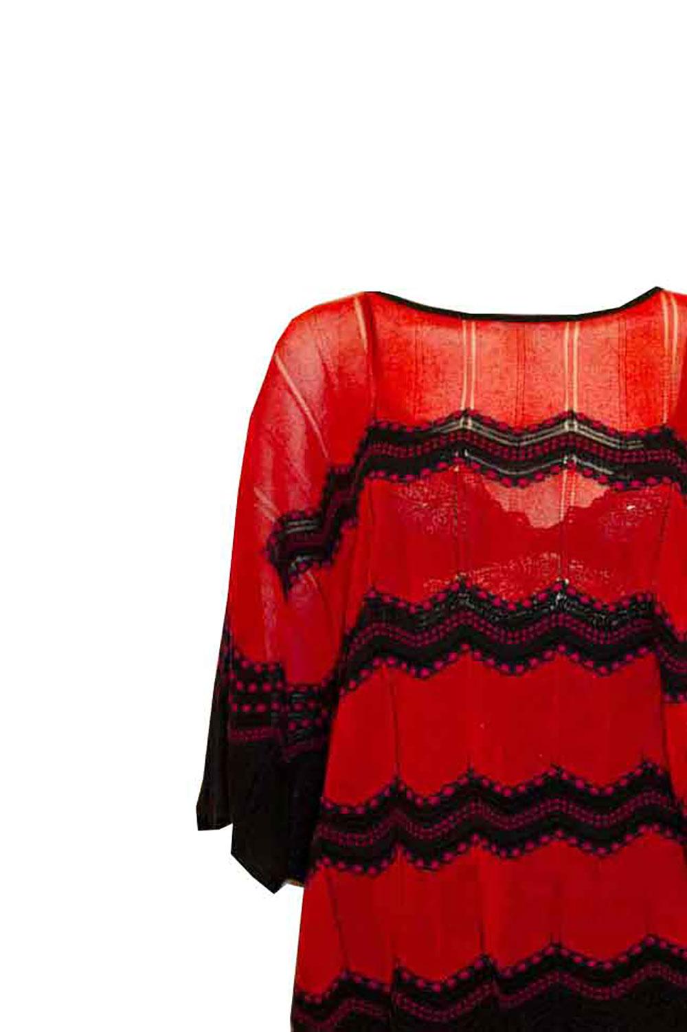 Missoni Red and Black Oversize Top For Sale 2