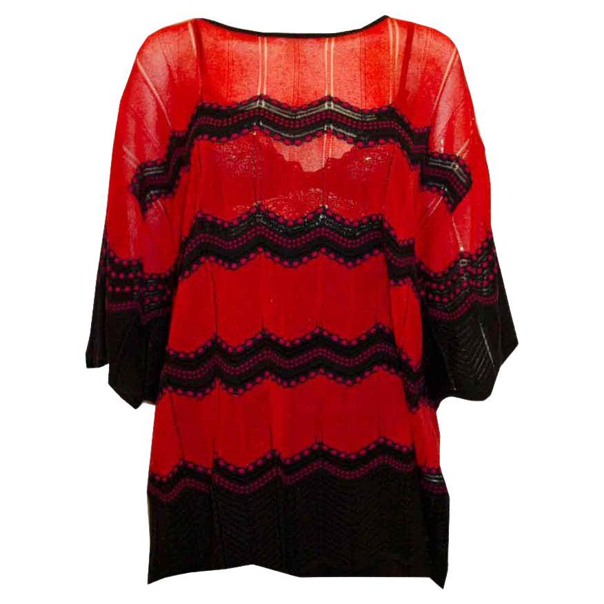Missoni Red and Black Oversize Top For Sale