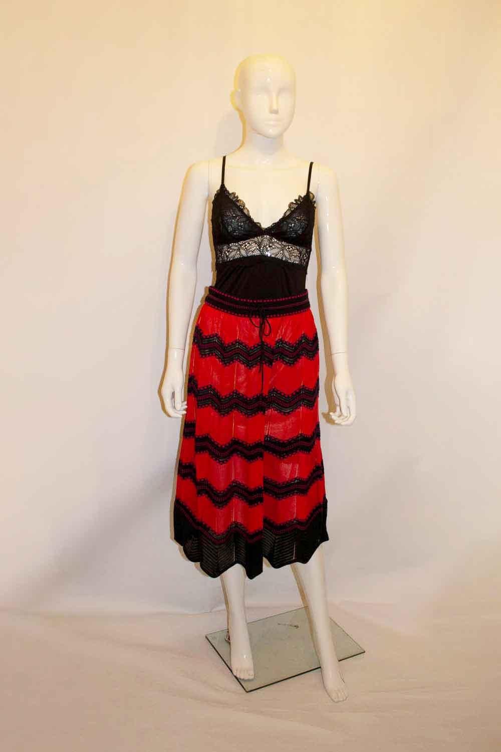 Missoni Red and Black Skirt For Sale 1
