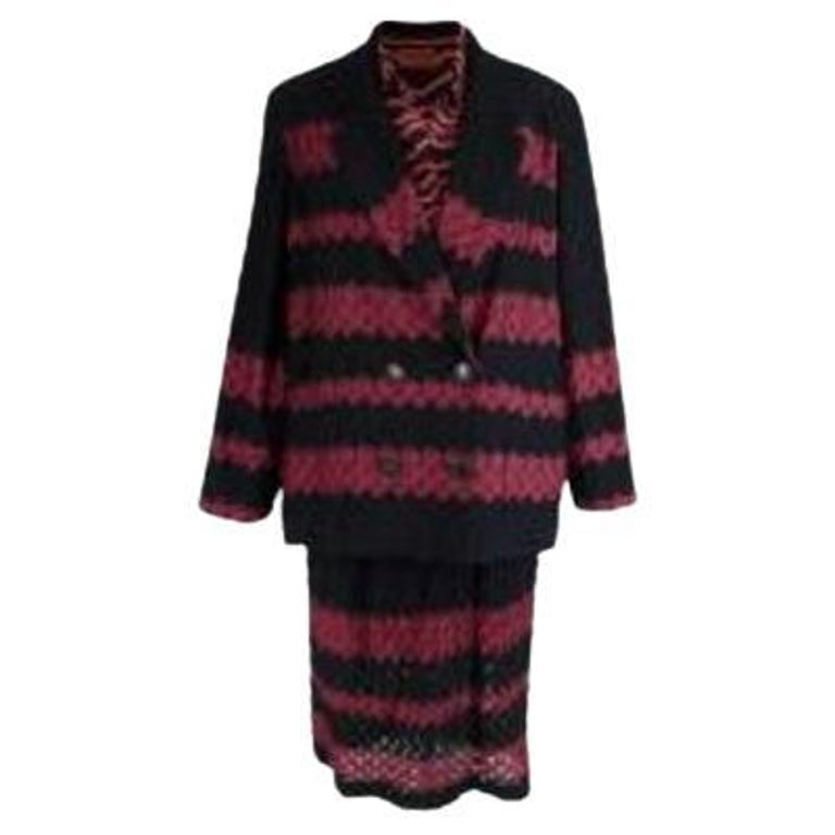 Missoni Red and Black Knit Silk Dress and Jacket For Sale at 1stDibs