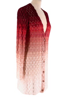 Missoni Red & Pink Cardigan/Trousers/Headband Ombre Set - Size US 8