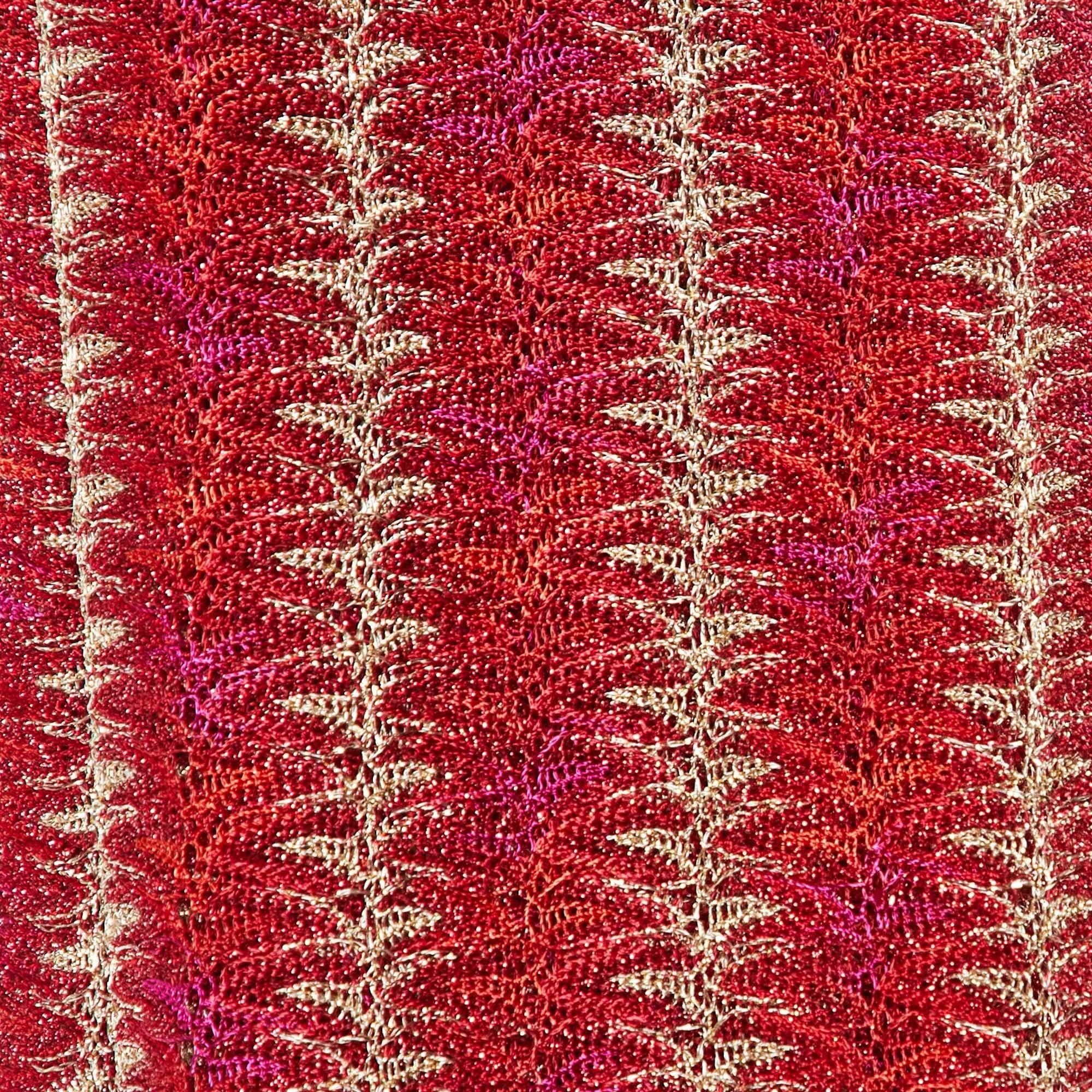 Rosa Stola Missoni in maglia lurex testurizzata rosso/rosa in vendita