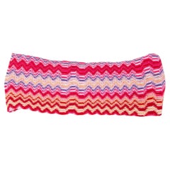 MISSONI ZIG ZAG Kopfband aus roter und rosa Wollmischung, Einheitsgröße