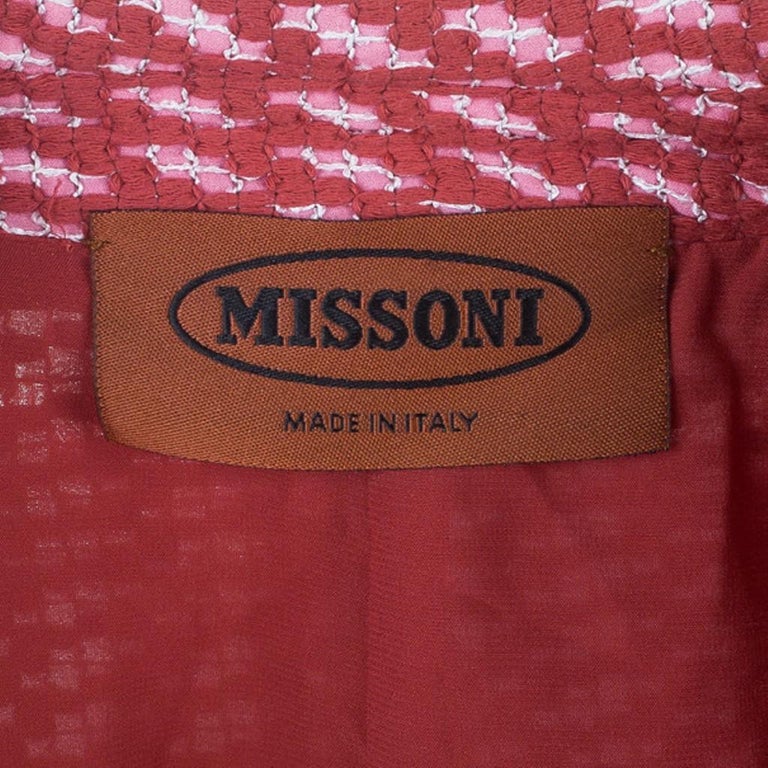 Missoni Red Tweed Long Coat M For Sale at 1stDibs