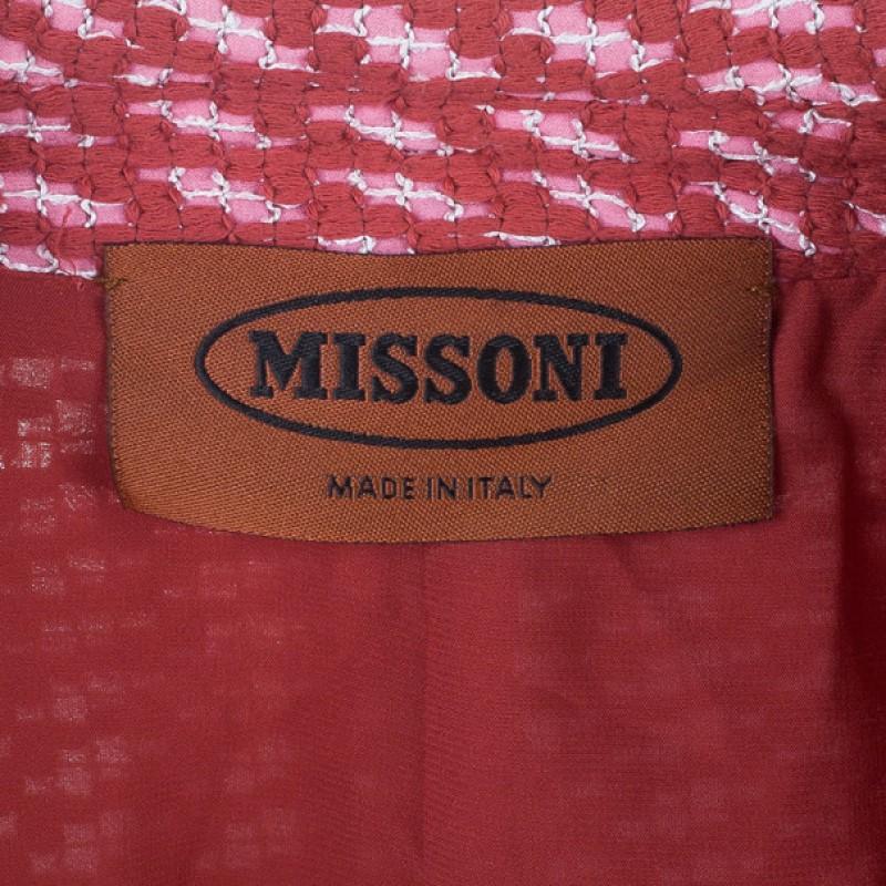 Missoni Red Tweed Long Coat M 4