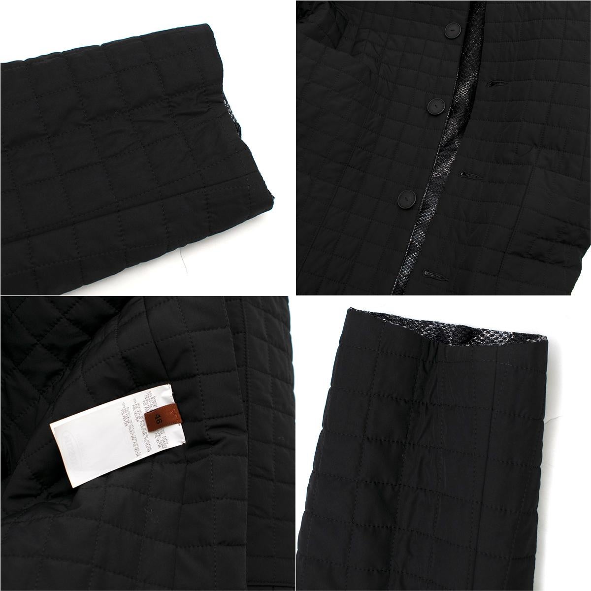 Missoni Reversible Black & Silver Knit Padded Coat 46 IT 3