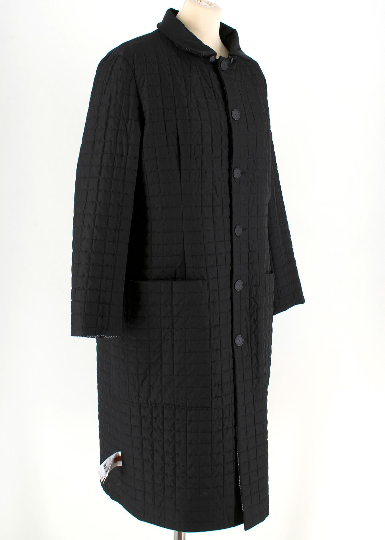 Missoni Reversible Black & Silver Knit Padded Coat 46 IT 5